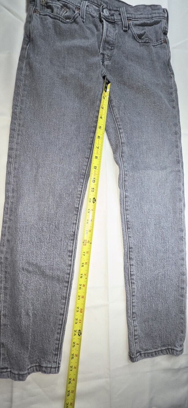 Levi's 501 T Jeans 25x28 Button Fly Distressed Grey Denim Red Tab Sku 189